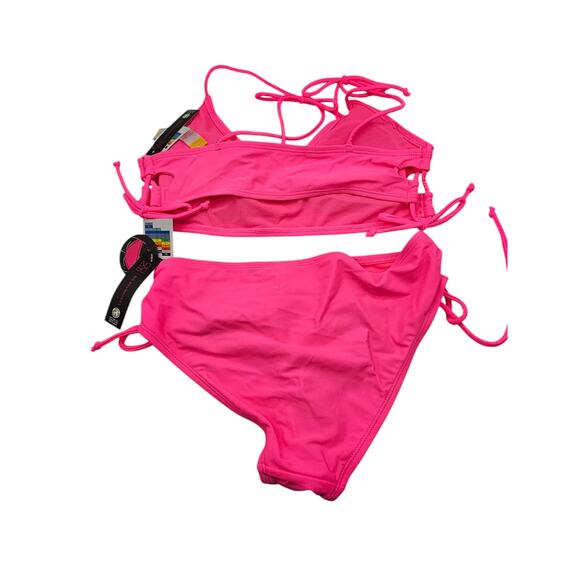 No Boundaries Womens Sz M/L Bikini Swimsuit Set Hot Pink NEW - Picture 5 of 5